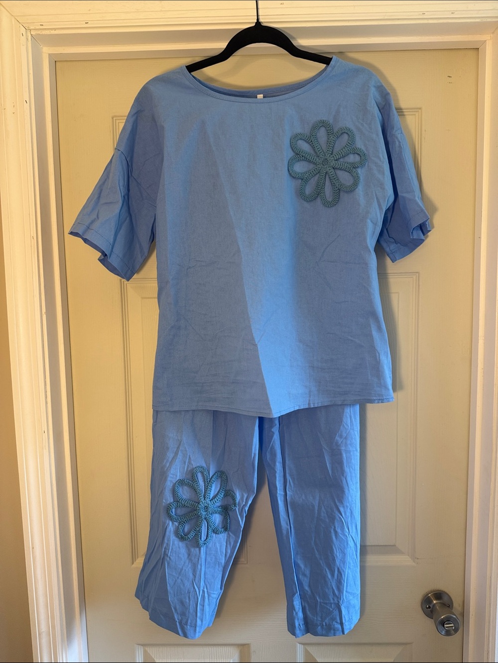 NWOT blue pants and t shirt set lightweight (#4)